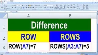 Excel magic trick 19 bangla - Difference between ROW &  ROWS Function
