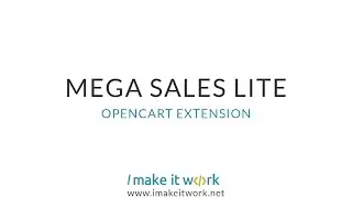 Mega Sales Lite OpenCart extension by ImakeITwork