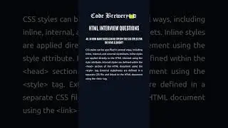 46. In how many ways can we specify the CSS styles for the HTML element?