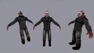 Jason Voorhees modeling and texturing time-lapse part 1