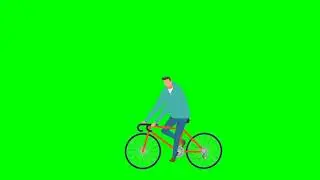 Bicycle animation green screen | 