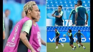 Brazil put in final training as Neymar shows off new long blond hair
