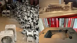 Automatic green sand molding machine with mold handling line produces reducer casting