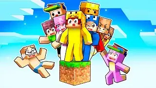 10 VRIENDEN Op 1 BLOK In Minecraft!