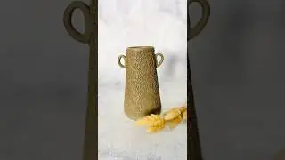 Hand-built textured vase #handmadepottery #ceramicvase #vintagepottery #homedecor