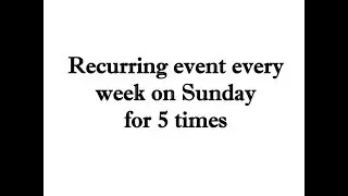 Eventer Recurring Every Sunday