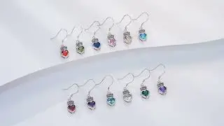 Bestyle Silver Princess Queen Heart Birthstone Necklace