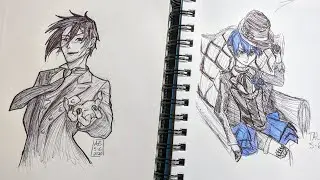 Black Butler, Sebastian and Ciel, 1 Hour, 2 Drawings, Ani-May Drawing Challenge