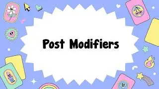 Noun Phrase Modifier (Pre Modifier and Post Modifier)
