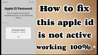How to fix this apple id is not active
