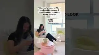 The way she called me out 🫢 #crocheting #crochetlife #momlife #behindthescene