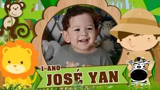 Retrospectiva animada temática  José Yan  1 ano tema   Safari baby mod1