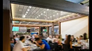 Pergola Bioclimatica Gibus Isola Twist: spazio, stile e tecnologia per l'attività.
