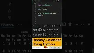 Display Calender using Python Code #shorts #code #programming