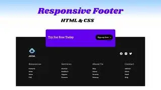 Responsive Footer Design For website using HTML and CSS