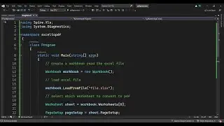 C# .NET  Project to Export Microsoft Excel Spreadsheet File to PDF Document Using Spire.XLS API