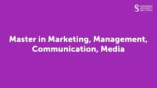 Master in Marketing, Management, Communication, Media