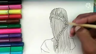 Oson qiz bola chizish 👧 | Boshlovchilar uchun rasm