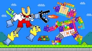 Finish The Pattern? ROBOT Number Lore 4 vs ROBOT Number Mario Powerups Maze | Game Animation