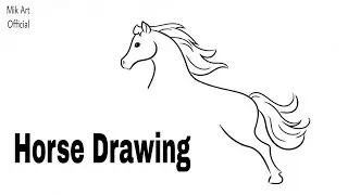 How to Draw a Horse Drawing || Really Easy Drawing Tutorial