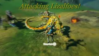 Zelda Breath of the Wild - Beating Up Lizalfoes