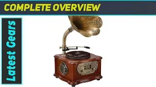 Immerse Yourself in Retro and Modern Tunes with the BANDC Wooden Gramophone Phonograph!