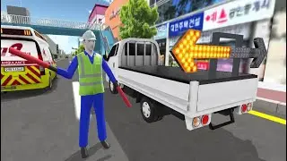 Working with the receiver robot on the construction vehicle