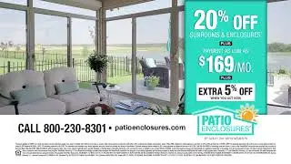 Patio Enclosures Sunroom Sale | 20% Off Sunrooms* PLUS Great Financing - Act Now for Extra 5% Off*
