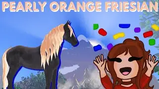 CATCHING a PEARLY ORANGE FRIESIAN on MOUNTAIN ISLAND in WILD HORSE ISLANDS on ROBLOX