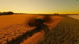 Harvesting barley w/ an older Deere combine | Farming Simulator 22 | Alma, MO