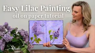 Lilac Oil Sketchbook Painting Tutorial 🌿 How to Paint Flowers on Paper