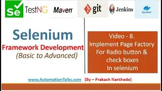 Selenium Framework - Basic- 8. Page Objects for Radio Buttons and check boxes in Page Factory