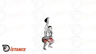 Squats avec kettlebell au dessus de la tête