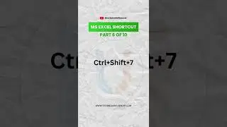 MS Excel Shortcuts Part 6 of 10 #Excel #MicrosoftExcel #ExcelShortcut #ExcelTips #ExcelTricks