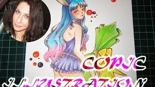 Bunny Girl Copic Illustration  Buona Pasqua - Bunny Girl Happy Easter [ITA sub ENG]