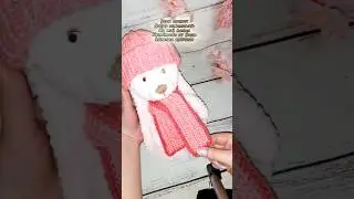 Розовый зайка из велюра! #handmadeотверы #вязаниекрючком  #вязаныеигрушки #shortvideo #shorts #шортс