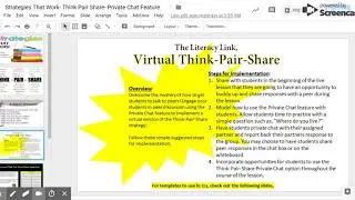 Strategies That Work- Think Pair Share- Private Chat Feature - Google Slides