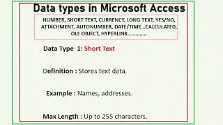 Mastering Microsoft Access Datatypes with Clear Examples