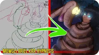 Mowgli Ariel Kaa Hypnosis - Steps Digital Painting Tutorial