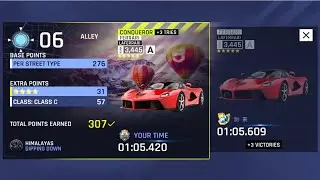 Asphalt 9 - Up Town 6 LaFerrari (Dipping Down) 1:05:420