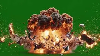 Large Scale Explosion with Fire, Smoke and Debris | Green Screen Effect