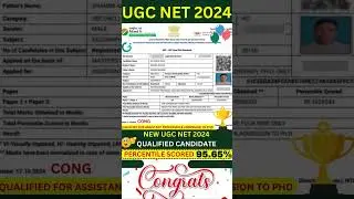 UGC NET 2024 Topper Result #ugcnet  #netexam #netresults