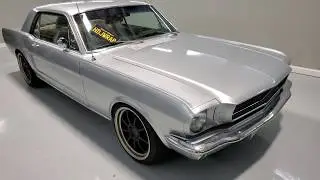 66 Mustang wrapped in Avery Dennison Gloss Silver Metallic