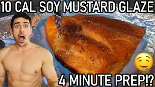 Baked salmon with low calorie mustard & soy glaze! 5 Ingredient easy meal prep