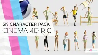 [C4D] Rigged character pack | 5k intro | Animation ready
