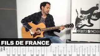 Saez - Fils de France | Guitar Cover with Tab | Lesson | Tutorial |