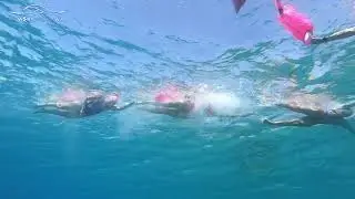 Open water drills - trio drill 8 - Trio in a Straight column maintaining a uniform pace