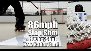 86mph slap shot captured on HockeyShot Radar Gun