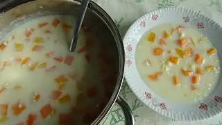 Pumpkin, Lentils, Millet, and Milk—here's a healthy soup and porridge for you. Digestion, Heart, ...