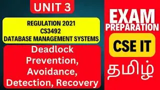 Deadlock Handling in DBMS | CS3492 | Anna University R2021 | Prevention Detection Recovery